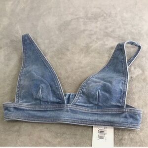 LNDN DENIM BRALETTE CROP TOP
